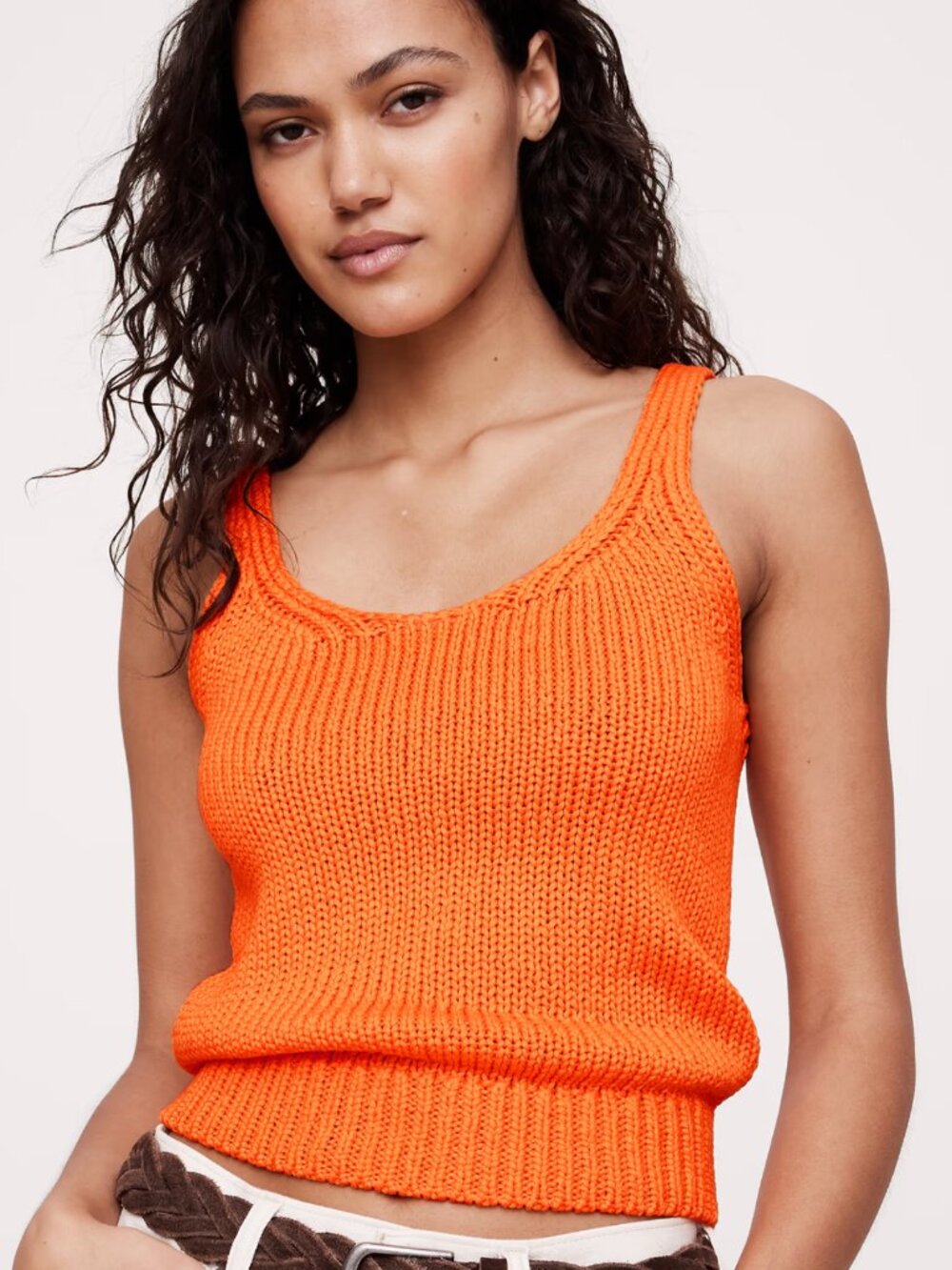 EUC Banana Republic Cotton Tank Small - Orange Tiger